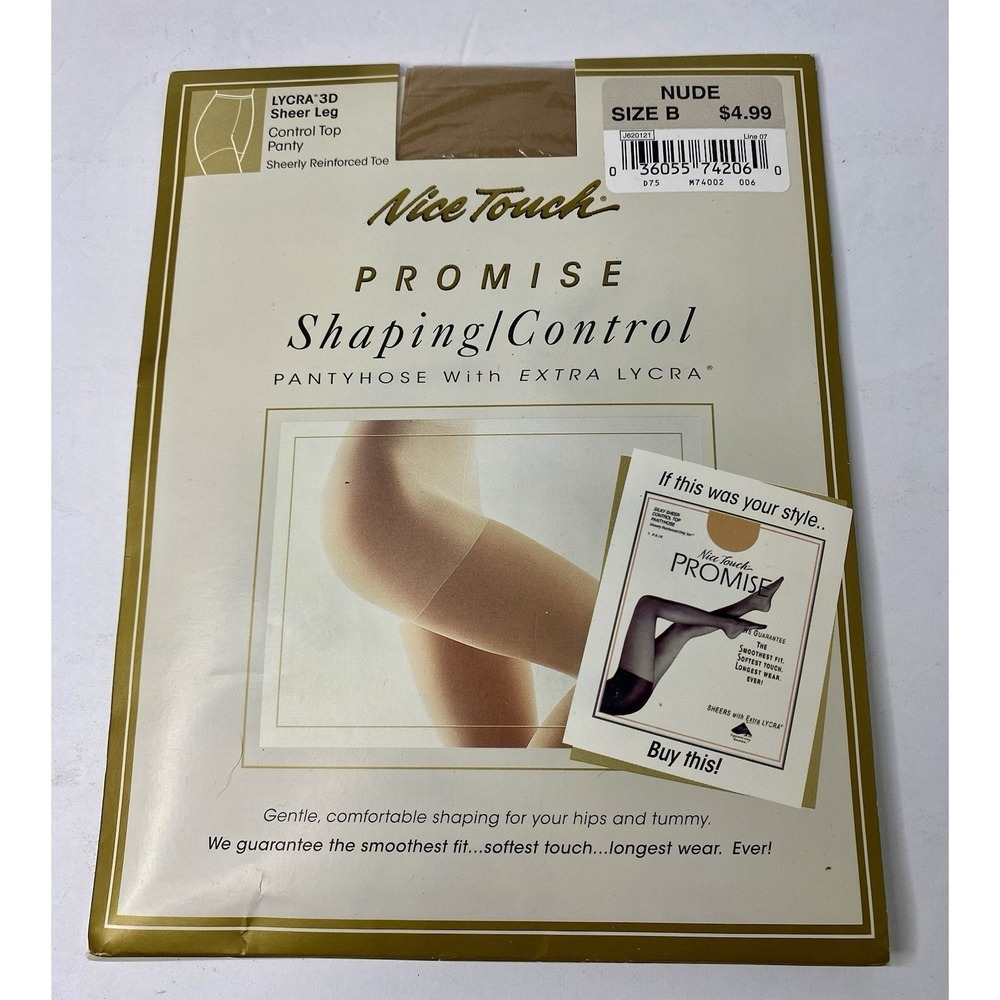 Nice Touch‎ Promise Shaping Control Top Pantyhose Size B Nude